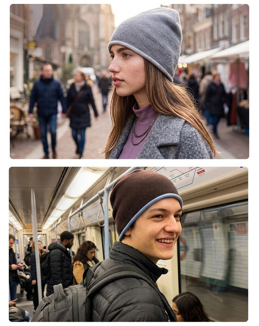 Men's 100% Merino Wool Seamless Beanie Hat