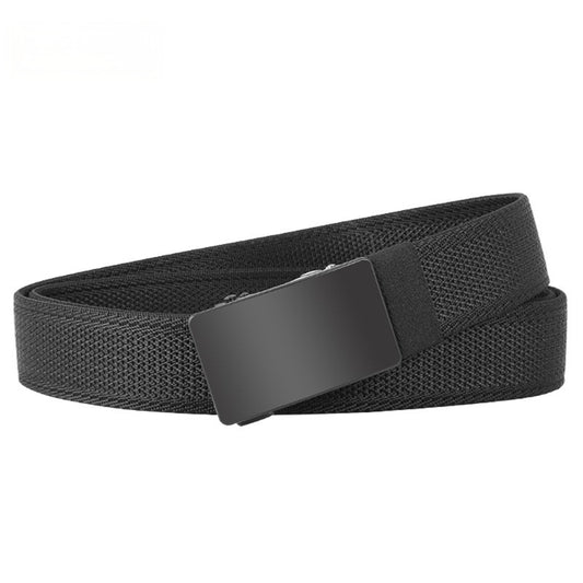 Men's Stretch Woven Elastic Belt - Automatic Alloy Buckle Punch-Free Casual Belt