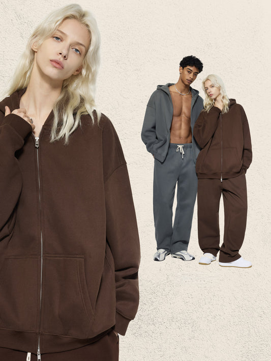 The Mayfair 420G Heavyweight Cotton-Blend Zip Cardigan