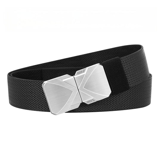 Men's Quick-Release X-Buckle Stretch Elastic Belt - Precision Alloy Buckle Adjustable Belt